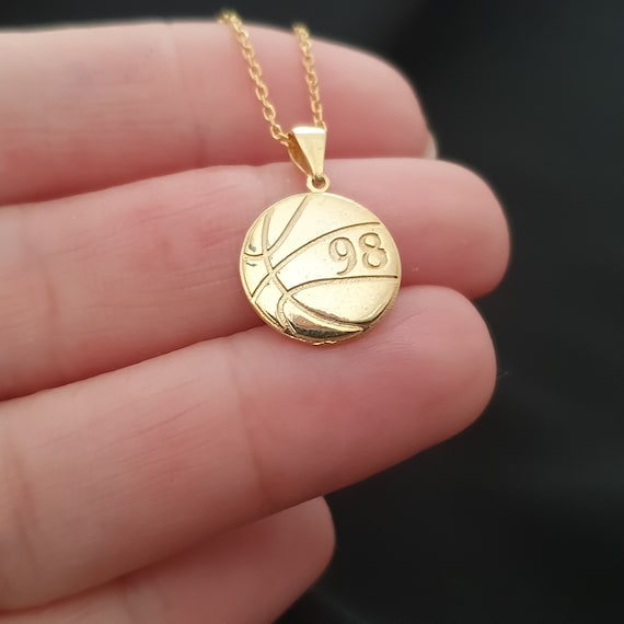 Real gold shop basketball necklace