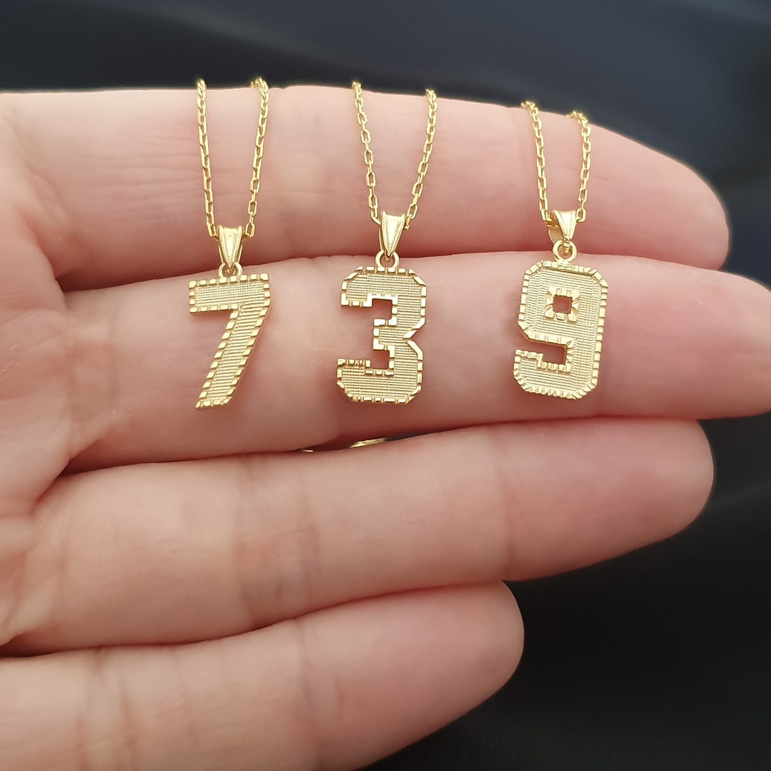 Real gold number pendants Clearance