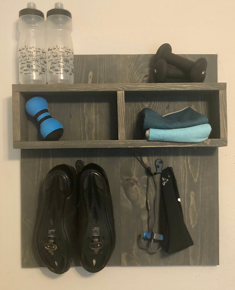 Exercise Shelf With Hooks Bike Organizer Etsy