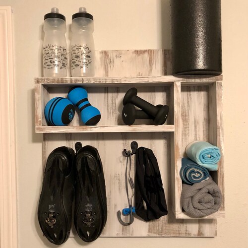 Home Gym Organizer Bike Shelf Fitness Wall Storage Exercise Etsy