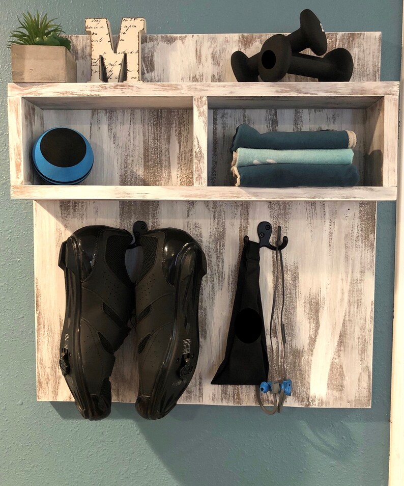 Exercise Shelf With Hooks Bike Organizer Etsy