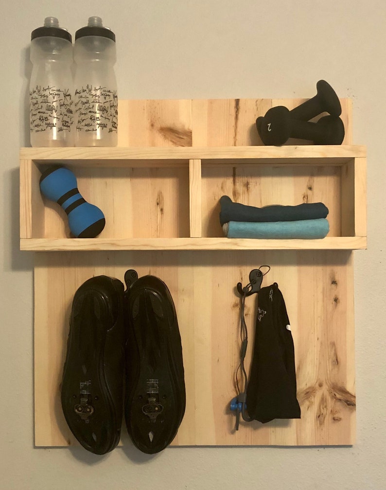 Exercise Shelf With Hooks Bike Organizer Etsy