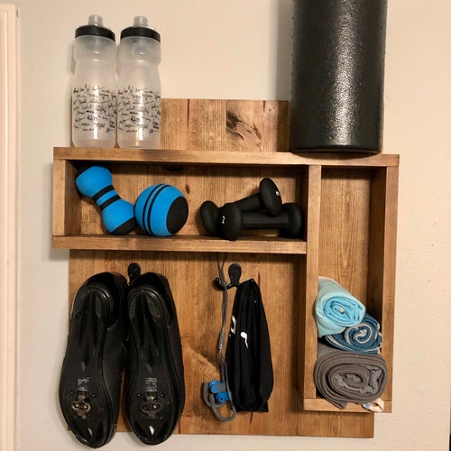 Exercise Shelf With Hooks Bike Organizer Etsy