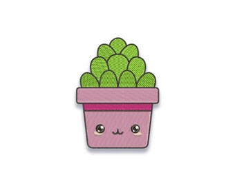 Kawaii Plant Cactus Embroidery design files