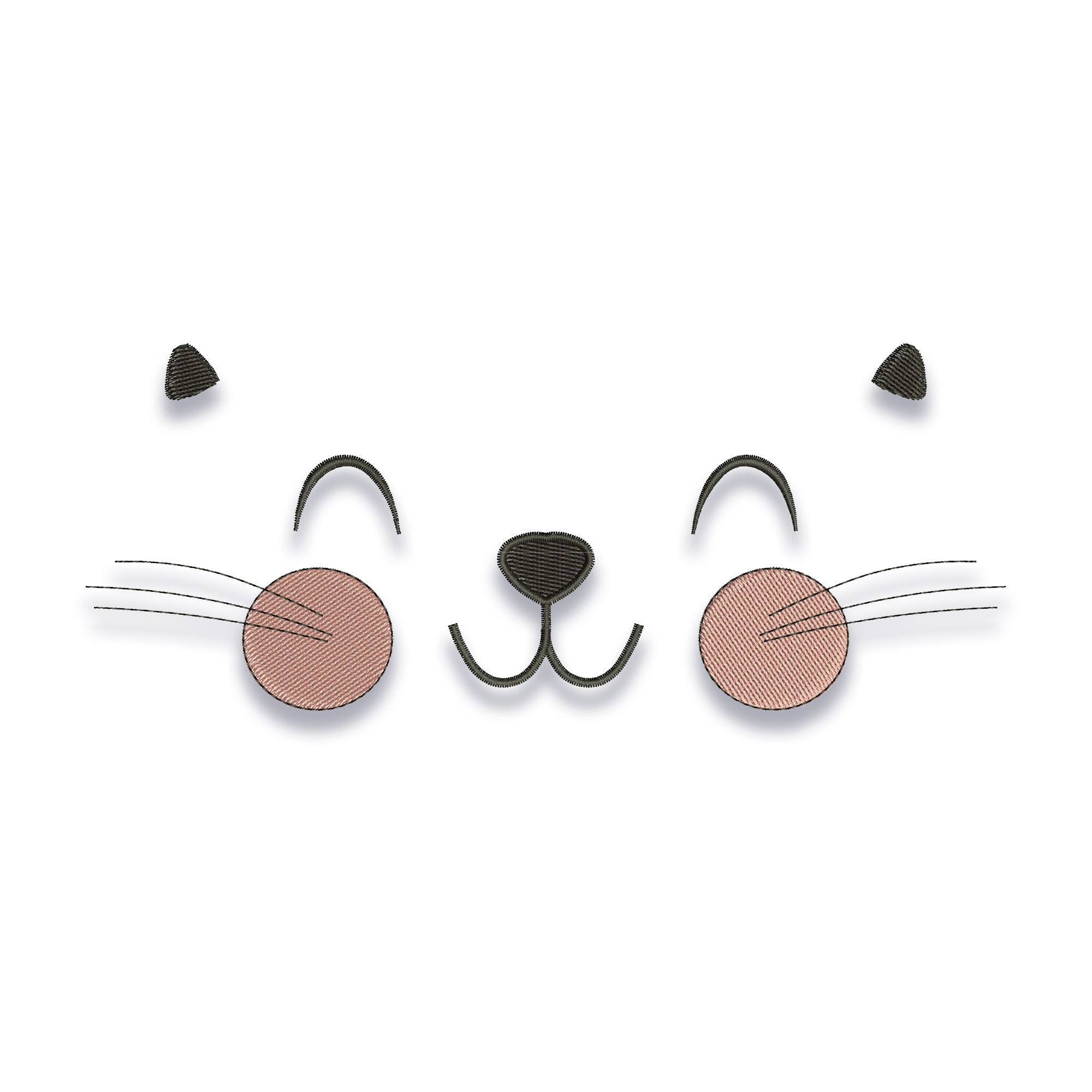 Kawaii Anime Mouth Mask Cute Kaomoji Cat Embroidery design files