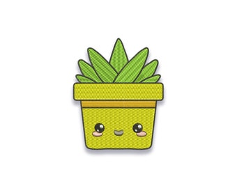 Kawaii Plant Aloe Embroidery design files