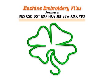 Clover Embroidery design files. Sizes 1", 2", 3", 4", 5", 6", 7", 8". Multiple formats included. Instant Download.