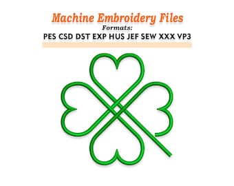 Clover Embroidery design files. Sizes 1", 2", 3", 4", 5", 6", 7", 8". Multiple formats included. Instant Download.