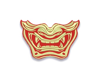 Samurai Oni Mask Face mask Embroidery design files