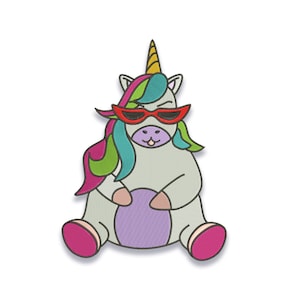 Rainbow Unicorn Embroidery design files