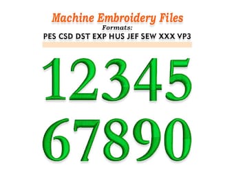 Numbers Embroidery design files. Sizes 1" 2" 3" 4" 5" 6" 7" 8". Multiple formats included. Instant Download