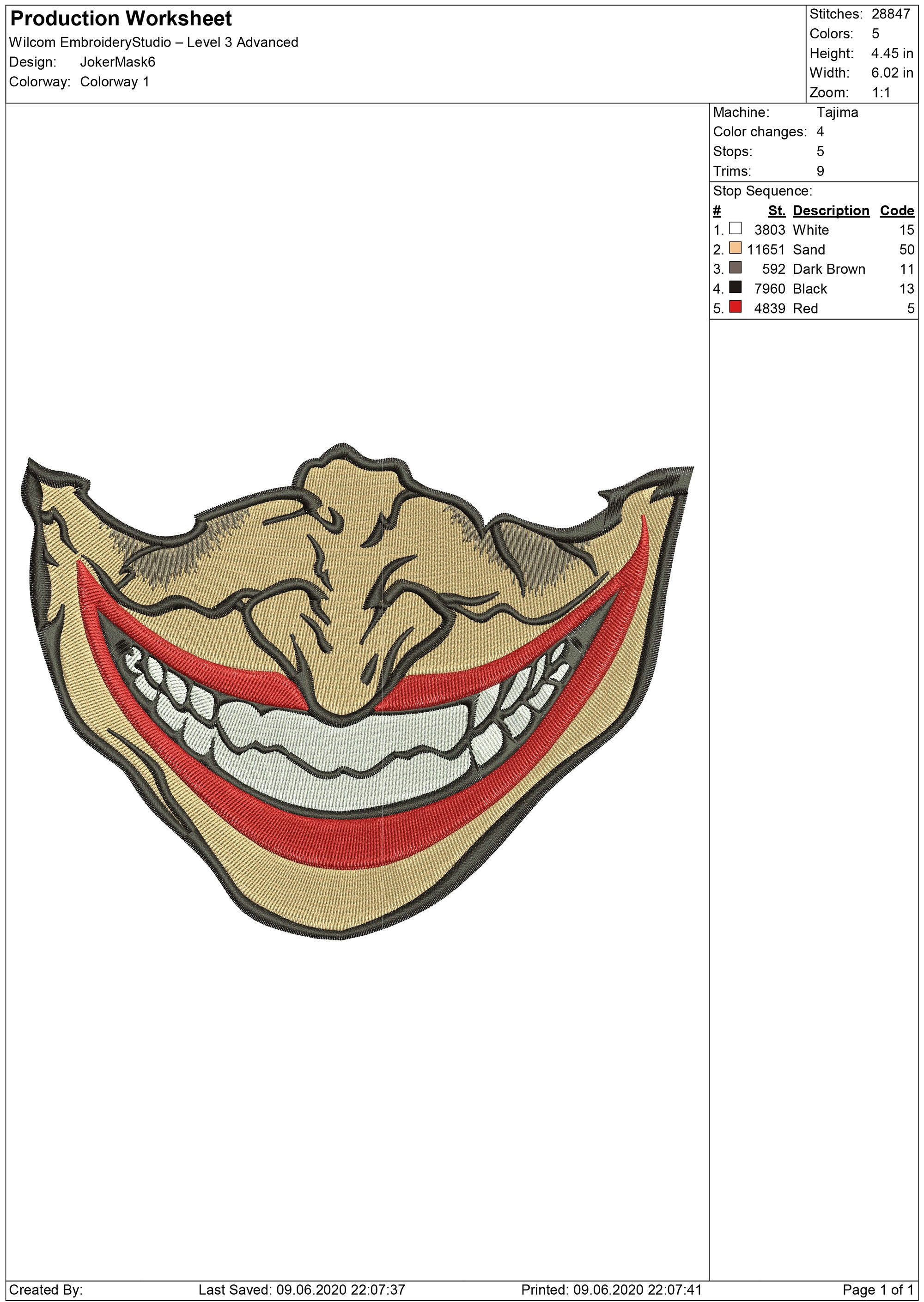 Joker Face Mask Embroidery Design Files - Etsy