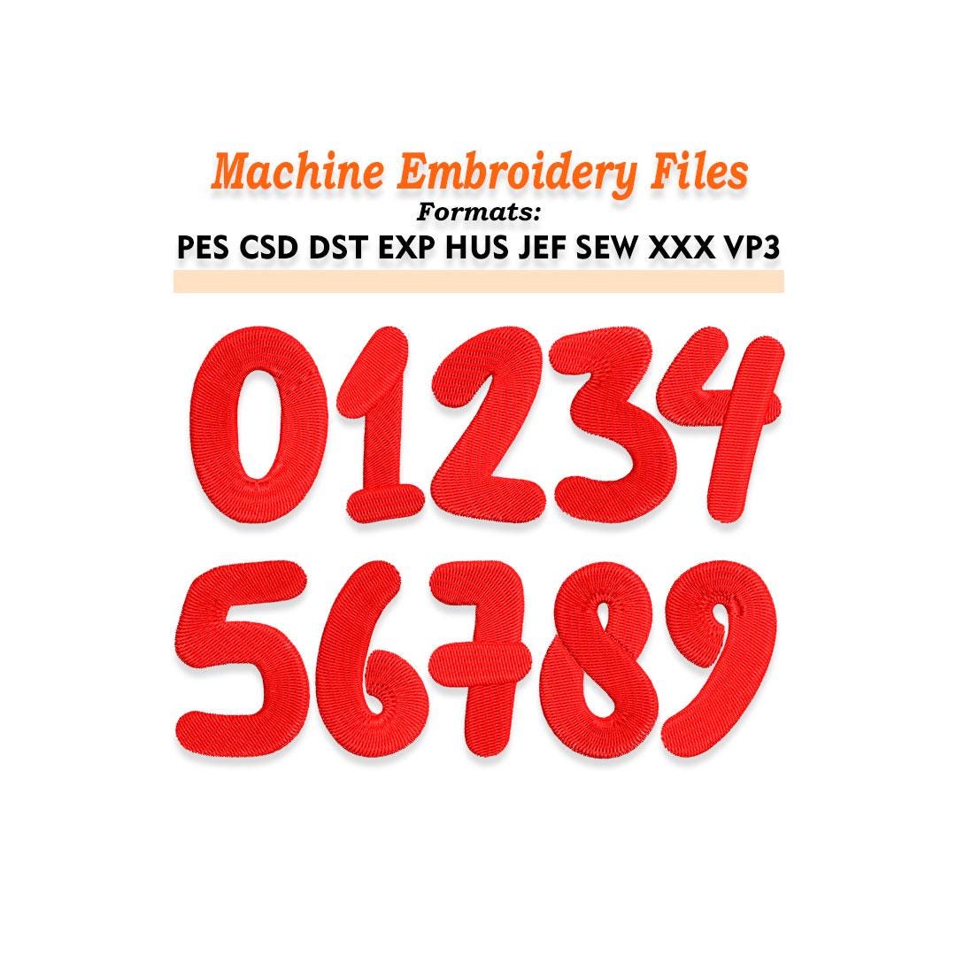 Cartoon Numbers Embroidery Design Files. Sizes 1