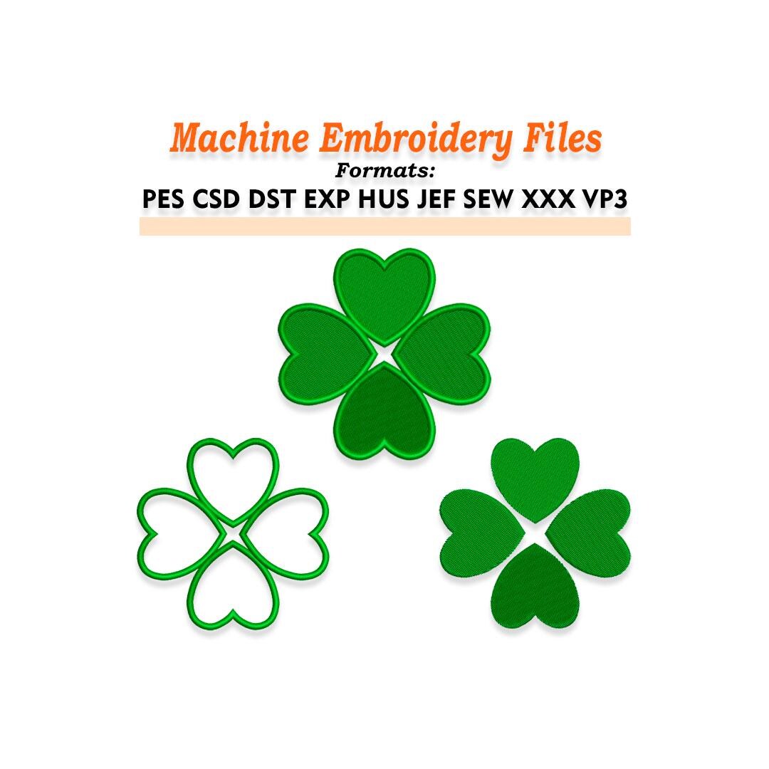 Clover Embroidery Design Files. Sizes 1