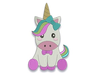 Kawaii Unicorn Embroidery design files