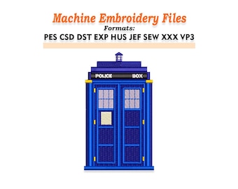 Britse politiedoos Borduurontwerpbestanden. Maten 3", 4", 5", 6", 7", 8", 9", 10". Meerdere formaten inbegrepen. Direct downloaden.