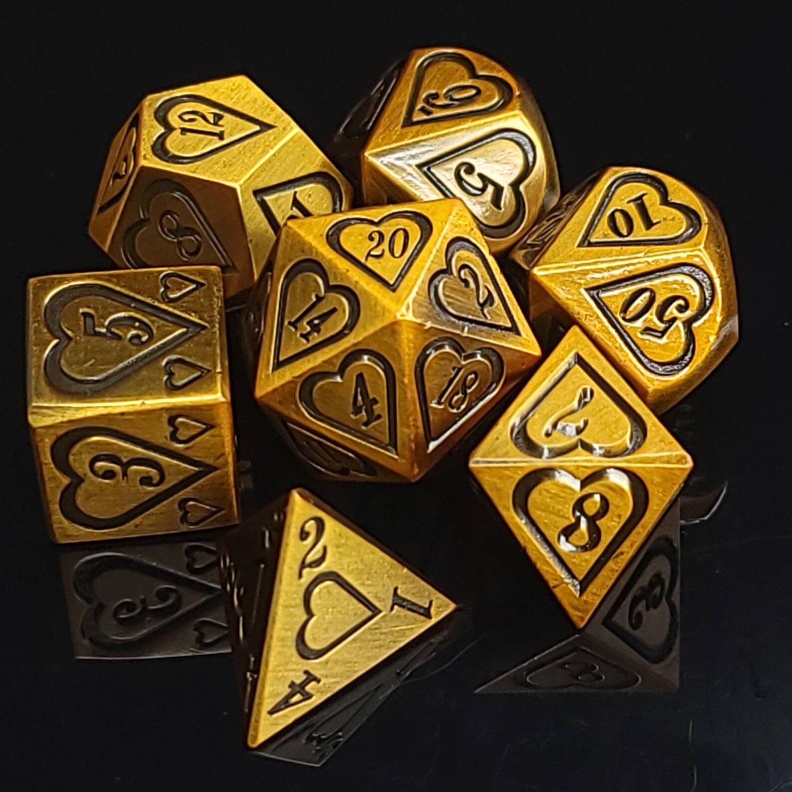 Exalted Hearts Metal Dice Set RPG Dice Polyhedral Dice Set Etsy UK