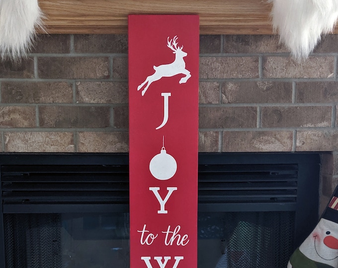 48 Joy To The World Christmas Sign Christmas signs for porch Christmas signs wood Vertical Christmas signs Wood Christmas Sign