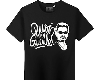 T-Shirt Black man Johnny humor, drawing what my mouth, 100% cotton