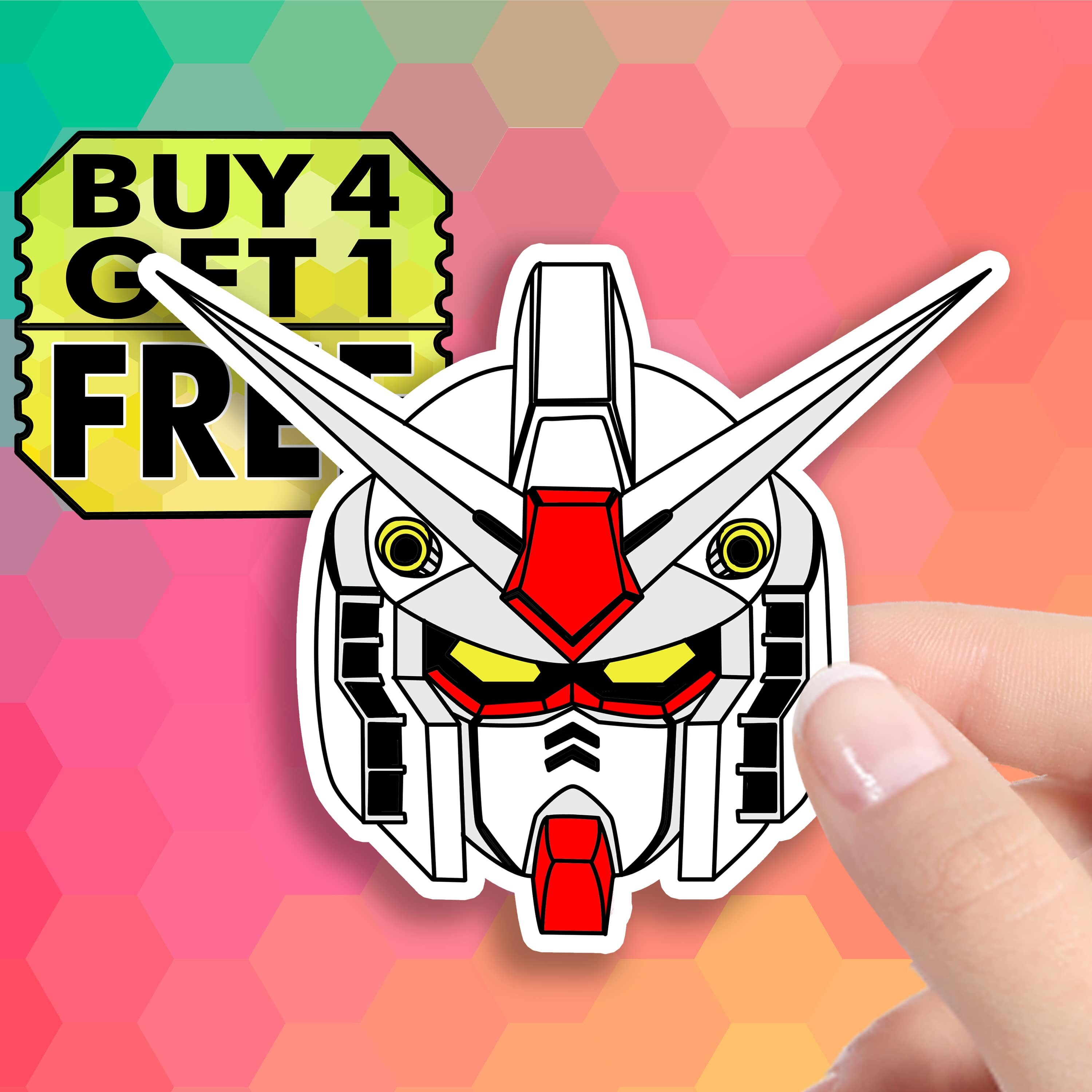 Gundam Robot Sticker Cool Anime Stickers Macbook Stickers Etsy