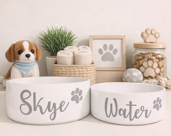 Personalised Ceramic Pet Bowl – Custom Dog Cat Dish – Food Water Dish