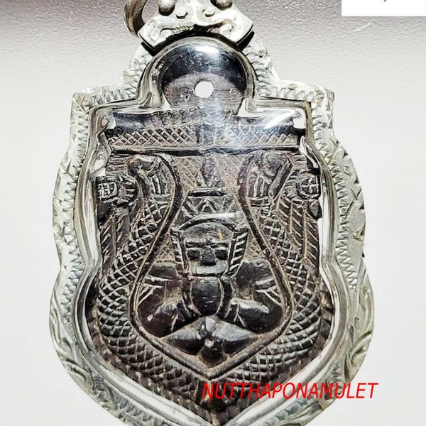 Thai Guardian devil Phra Rahu Om Moon Kala Ta Diaw in real silver