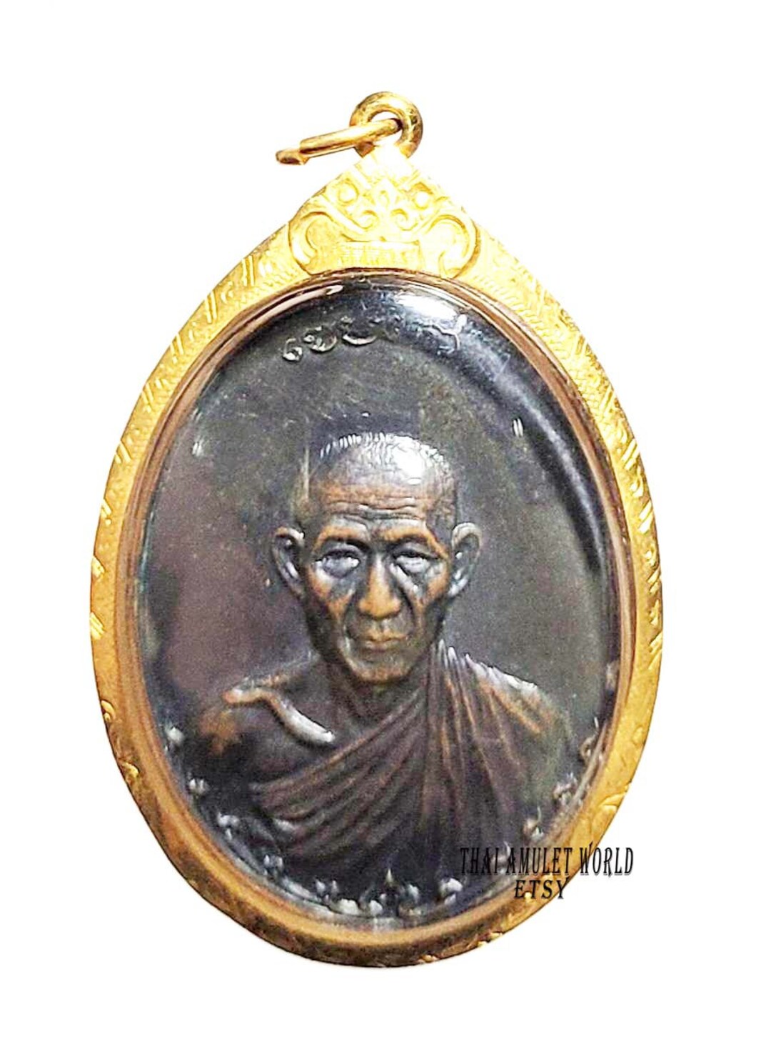 Luang Phor Kasem Rian Gong Pan Lampang 2517 in Real Gold Frame - Etsy