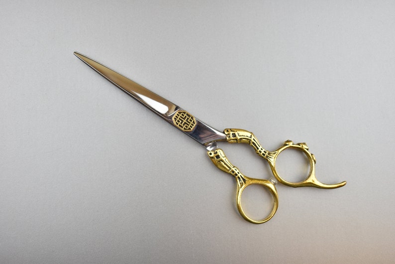 Antique Scissor Japanese 440C Steel Gold Hand Crafted Work Etsy