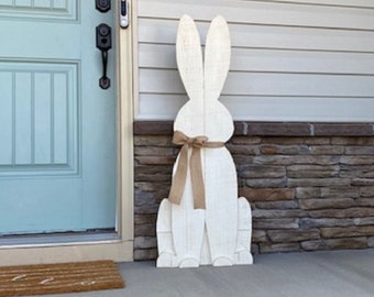 Farmhouse Wood Bunny, Easter Bunny, White Wood Easter Bunny, Wood Easter Bunny, Wood Bunny, Easter Bunny, Front Porch Bunny, Easter,