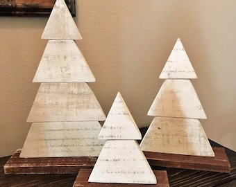 Rustic Wood Christmas Tree Set of 3 Farmhouse Trees Rustic - Etsy