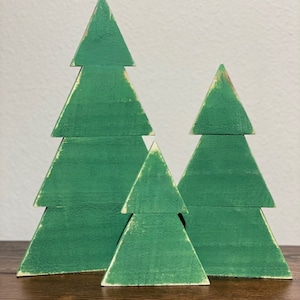 Rustic Wood Christmas Trees Set of 3, Christmas Trees, Farmhouse Trees, Rustic Trees, Holiday Decor, Wood Trees, Front Porch Decor, Rustic
