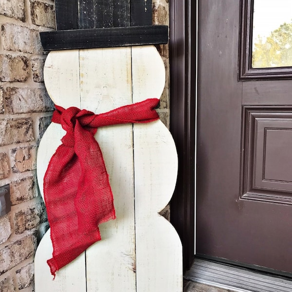 Wood Snowman, Farmhouse snowman, Holiday decor, front porch snowman, Christmas gift, winter, snowman, wood, Outdoor Christmas decoration