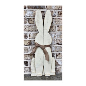 Farmhouse Wood Bunny, Easter Bunny, White Wood Easter Bunny, Wood Easter Bunny, Wood Bunny, Easter Bunny, Front Porch Bunny, Rustic Bunny