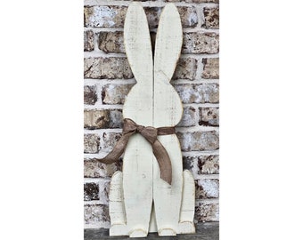 Farmhouse Wood Easter Bunny, Front Porch Decor, Easter bunny