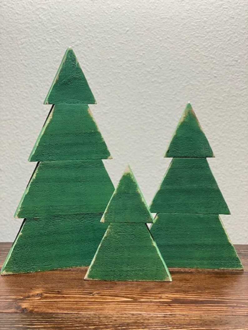 Rustic Wood Christmas Trees Set of 3 Christmas Trees Etsy