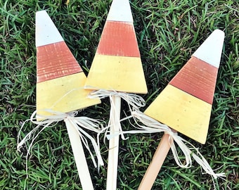 Candy Corn Yard Stakes , Halloween Fall Decor