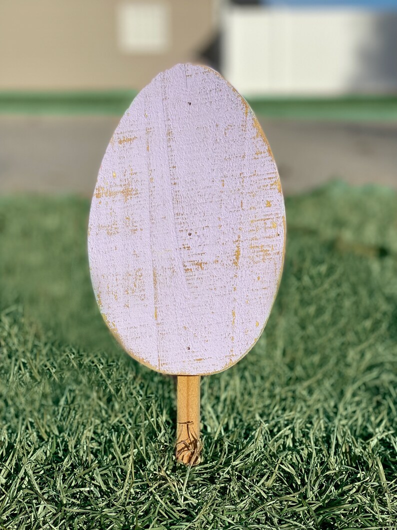 Easter Egg Yard Stakes Farmhouse Easter Yard Art Easter Etsy
