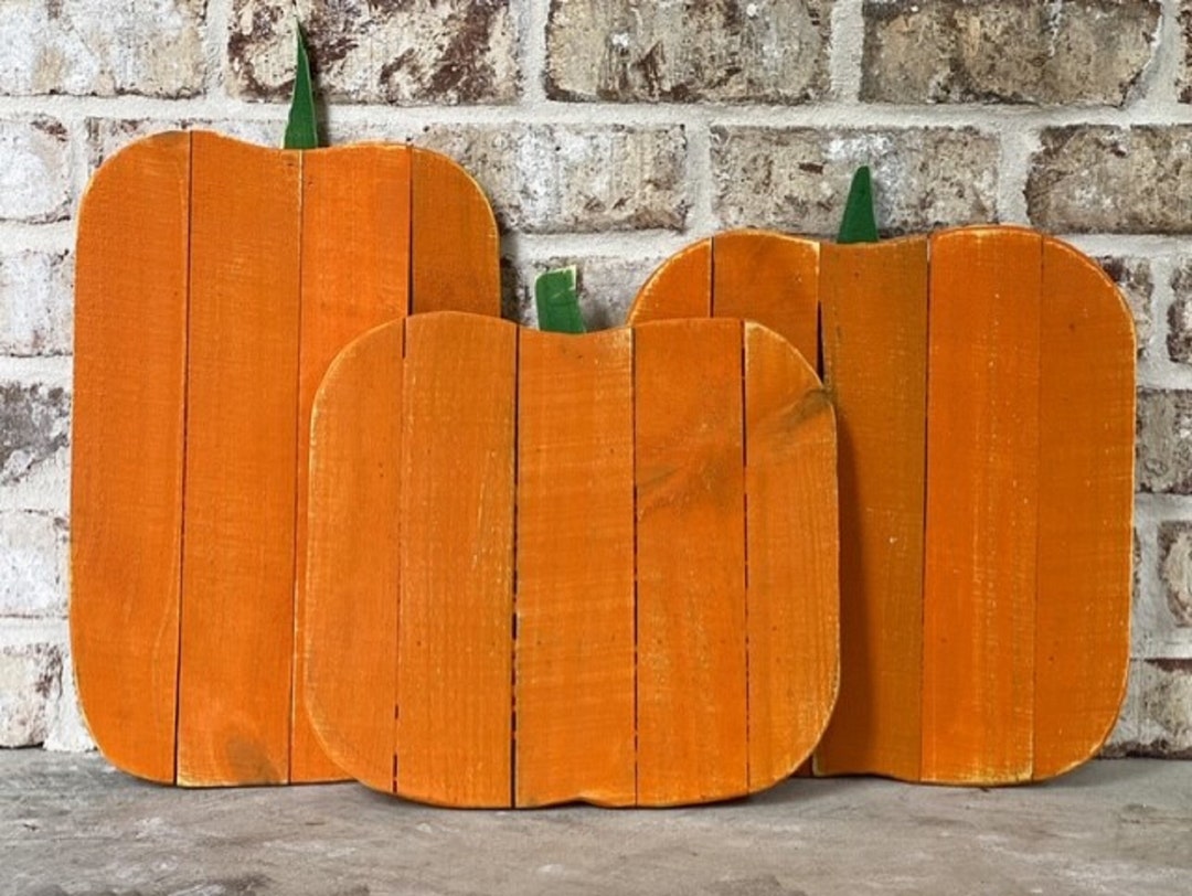 Farmhouse Wood Pumpkin Set Thanksgiving Decor - Etsy