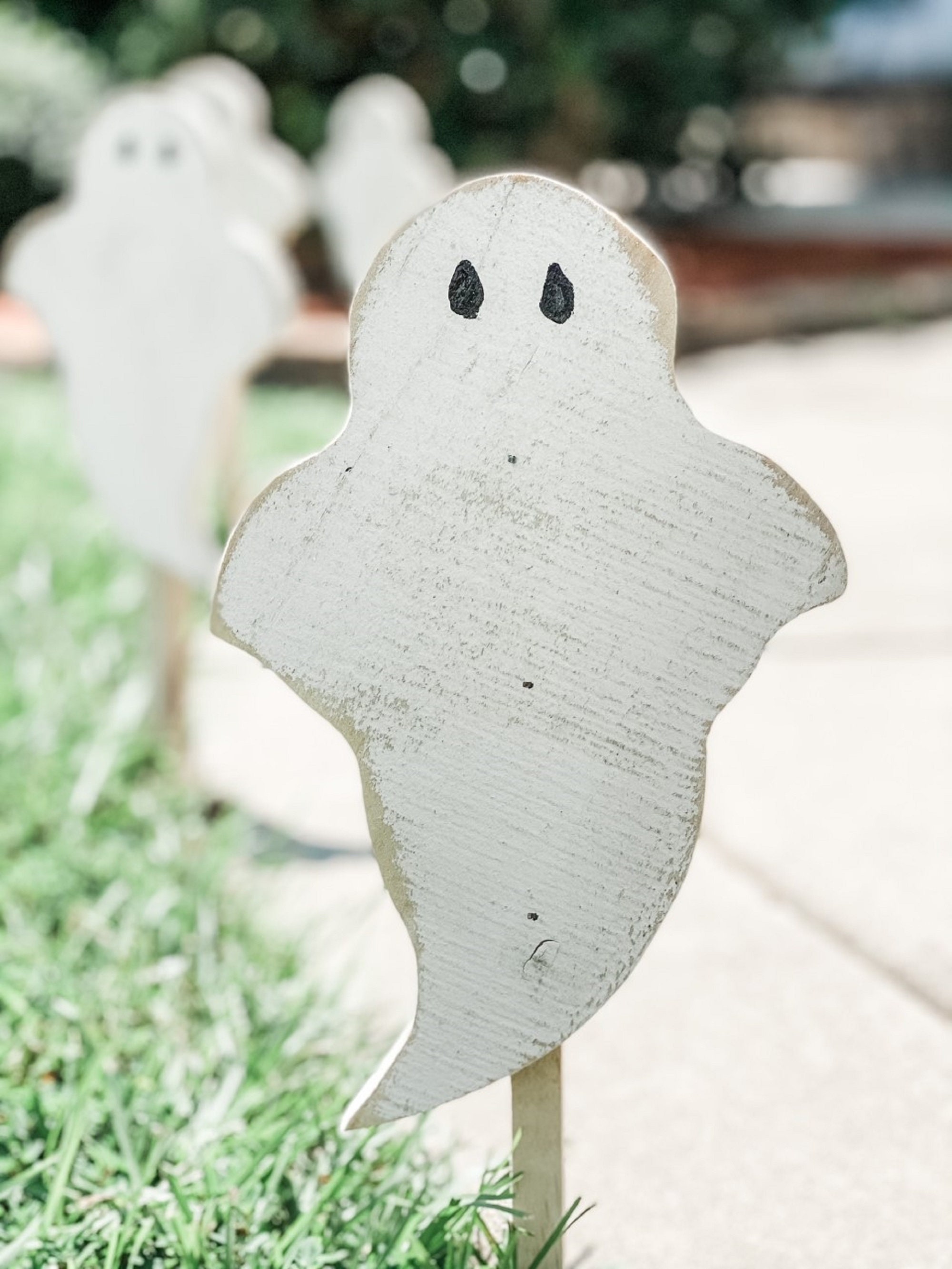 Ghost Yard Stakes Halloween Ghost Wood Ghosts Farmhouse Etsy