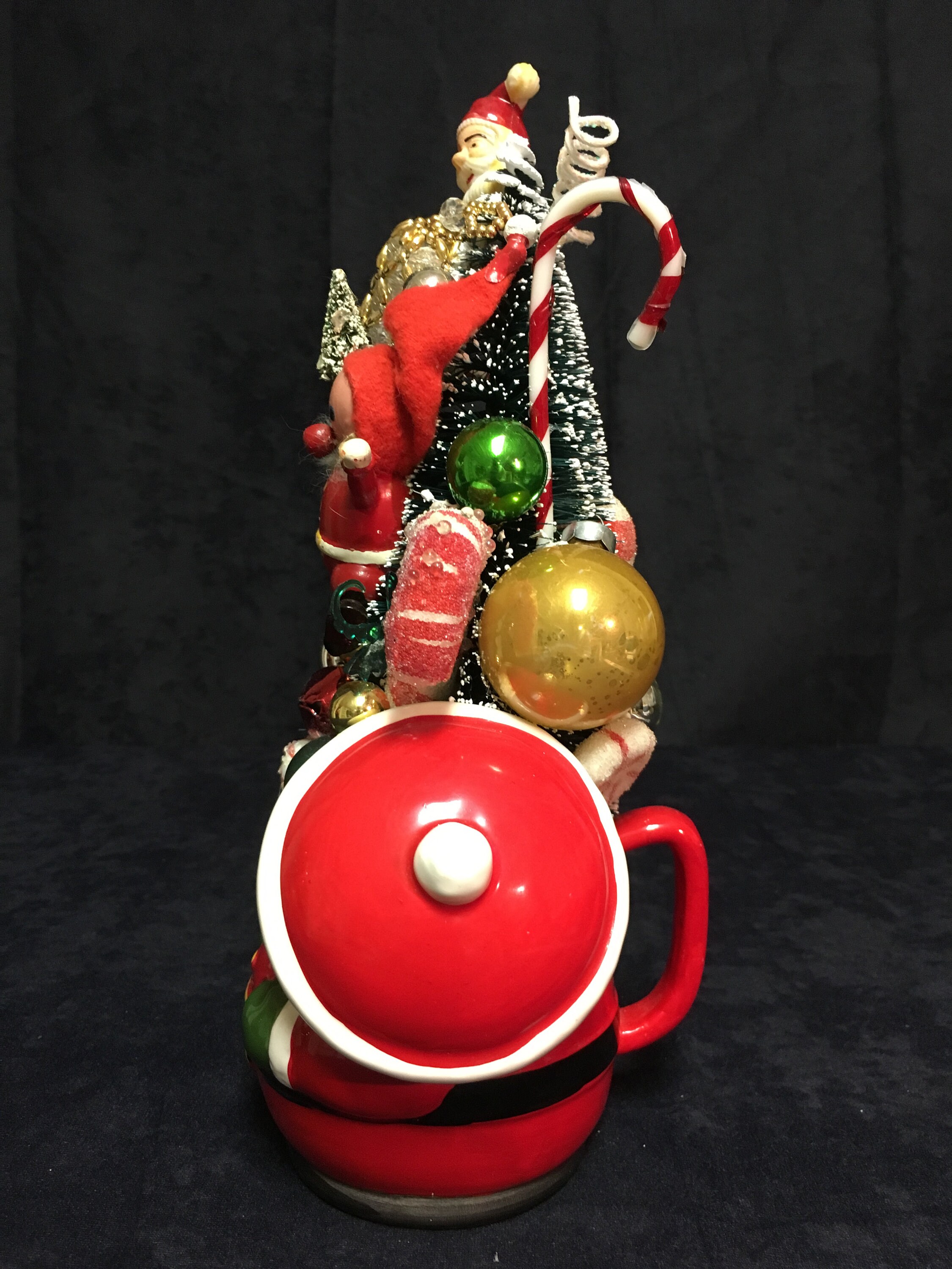 Santa Candy Dish Christmas Tree with Lid Etsy