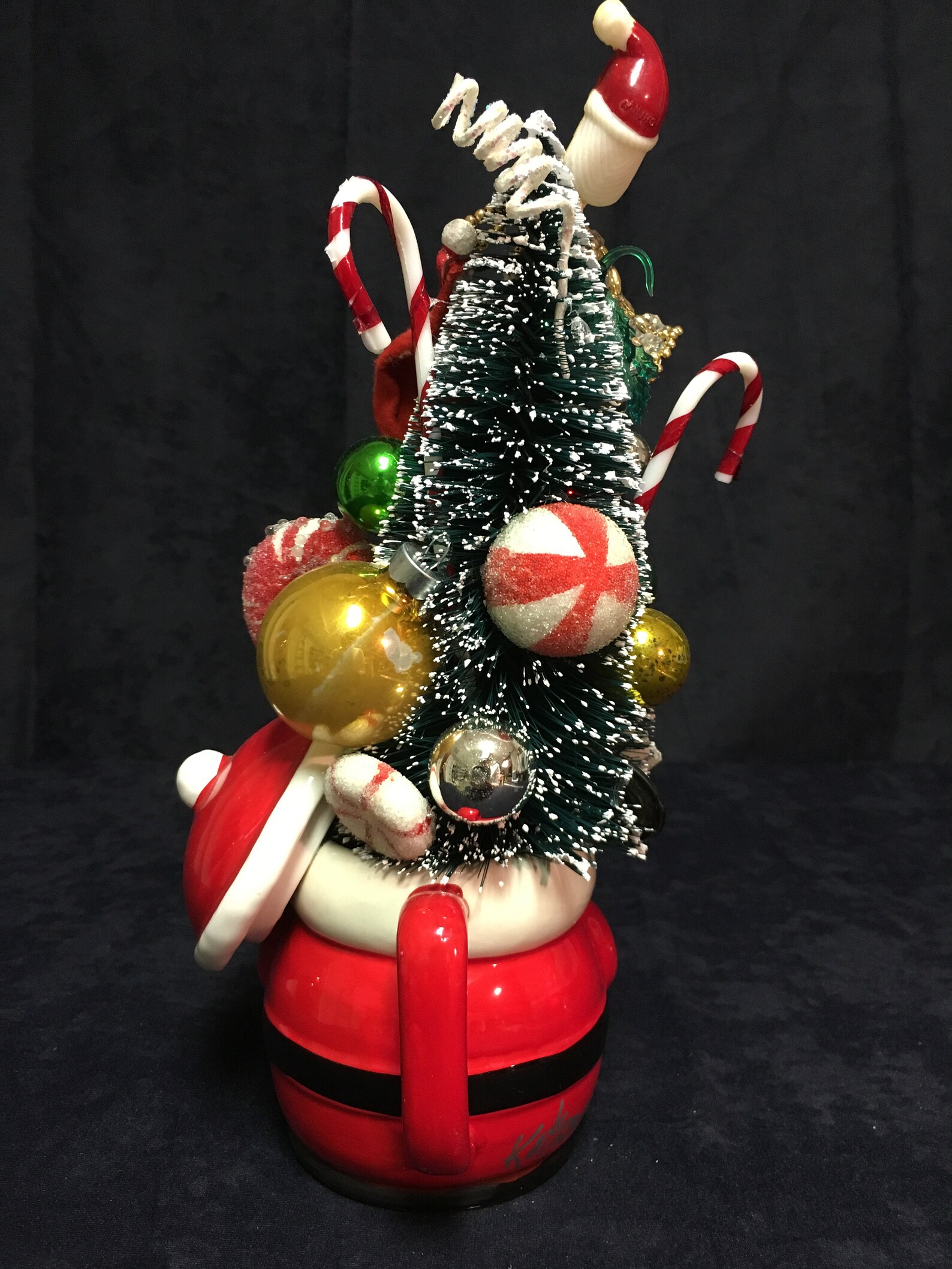 Santa Candy Dish Christmas Tree With Lid Etsy