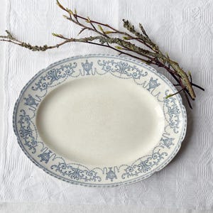 Antique Minerva Serving Platter: Blue & White Transferware, W.H. Grindley, c.1880s