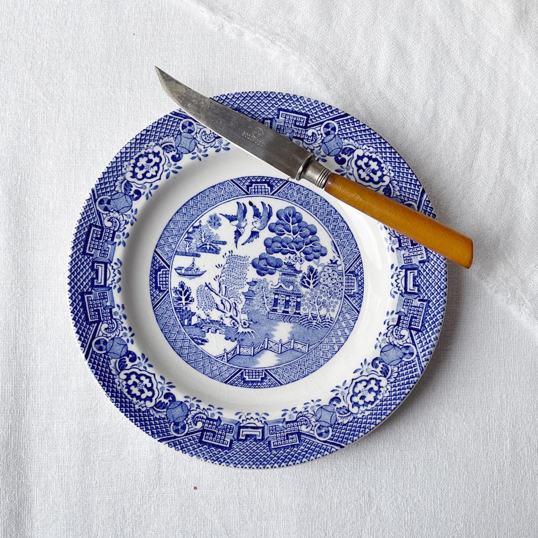wood＆sons ウッド＆ソンズ ブルーウィロー Vintage Wood & Son Blue Willow Saucers - Etsy