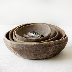 Svensk träskål – Handskuren folkkonst – Rustikt antikt köksredskap