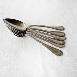 Antique Silver-Plated Soup Spoons - Louis XVI French Design, 1920s Set