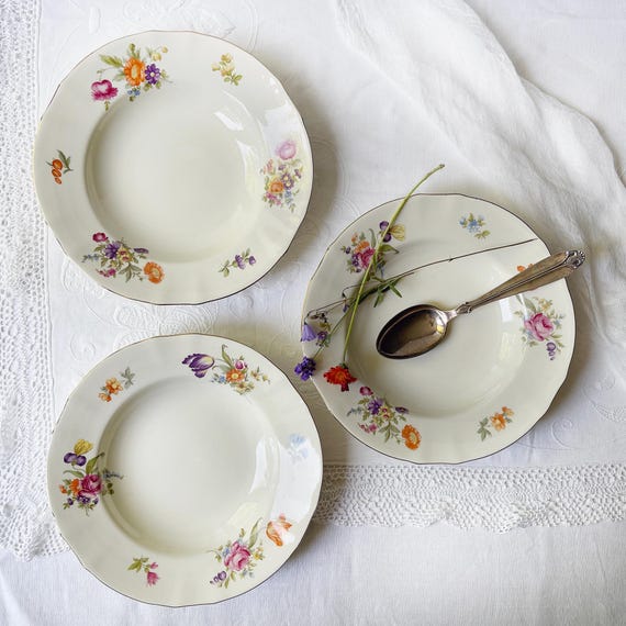 Vintage Floral Soup Plate – Arabia Finland “kesäkukka” 1930s