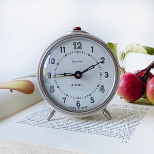 Vintage Shabby chic Russian alarm clock from 1950&#39; marked USSR &quot;Rustov&quot; |  Perfect for the Steampunk interior decor