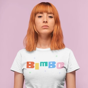 Bimbo, T Shirt, Bimbo Shirt, Bimbo Clothing, Blonde Bimbo, Gay Bimbo, Gay Crop Top, Funny Gay Shirt, Cam Girl, Stripper
