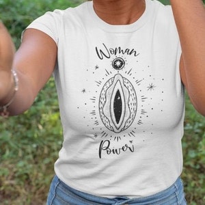Woman Power T-Shirt: Feminist Witch Celestial Design