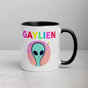Gaylien Mug: Funny Alien Gift with Color Inside image 3